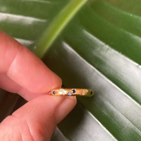 Gold Vermeil Moon & Stars Ring - Picture 2 of 3